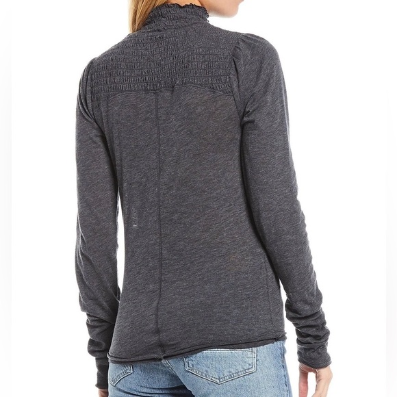 We The Free Black Caroline Smocked Turtleneck Top - Picture 8 of 8